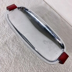 Vintage Glo Hill Gourmates Chrome Serving Tray With Bakelite Handles